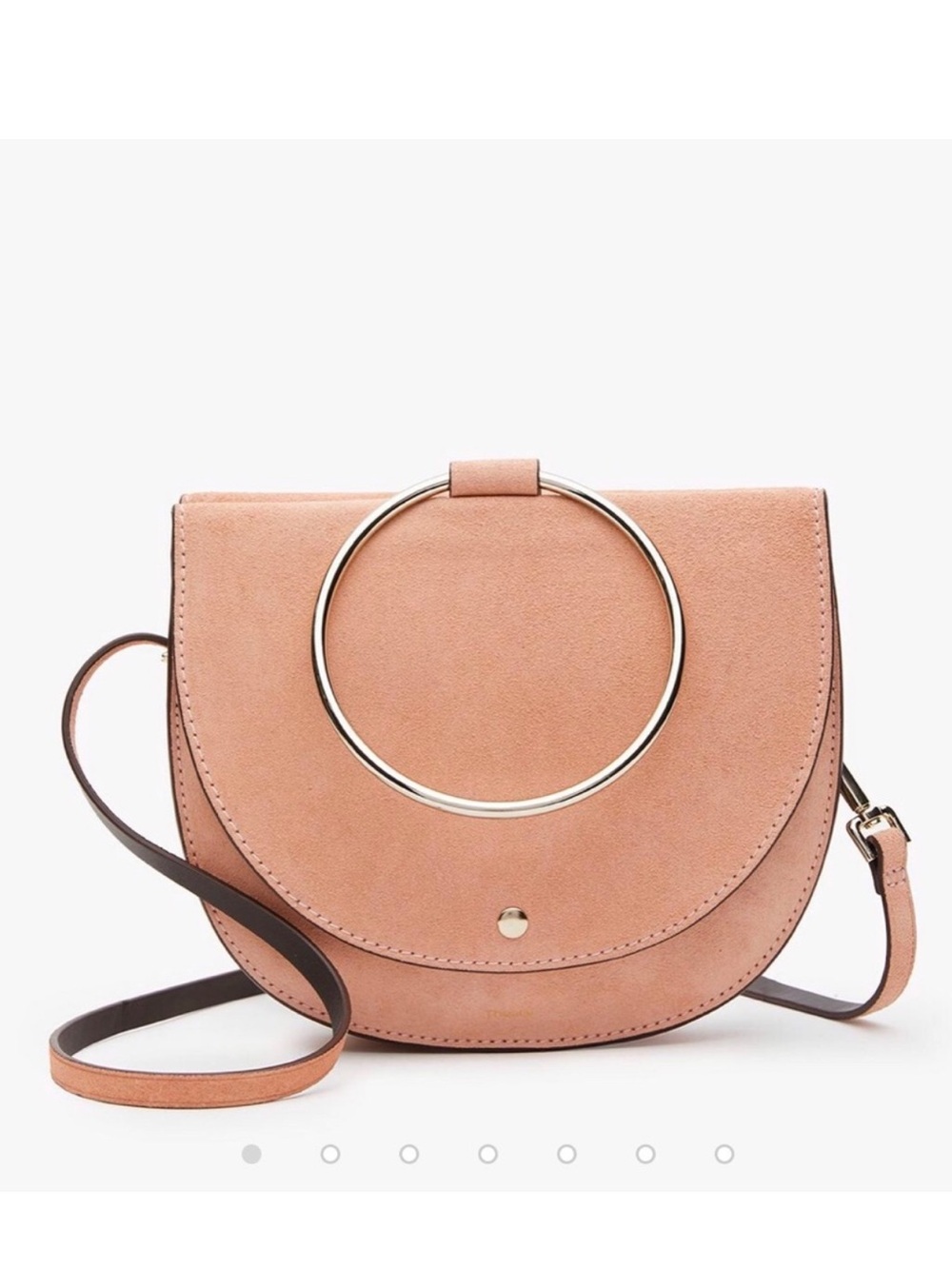 New Theory Whitney Hoop Bag Suede dusty pink